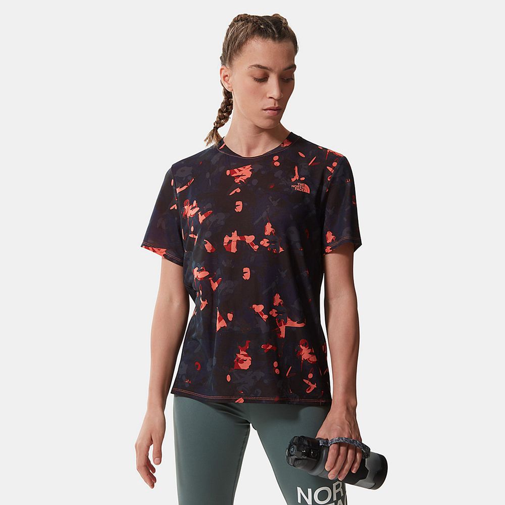 The North Face T-Shirts Womens Australia - The North Face Printed Wander Orange Running & Training (